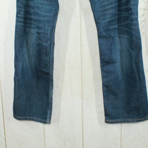 Levi's 514 Original Blue Washed Riveted Slim Straight Denim Jeans Size 34x34 - Picture 8 of 11